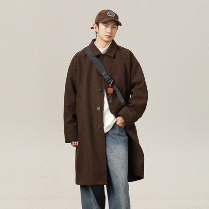 AutumnWinter Double-Faced Wool Coat Mens Mid-Length Style