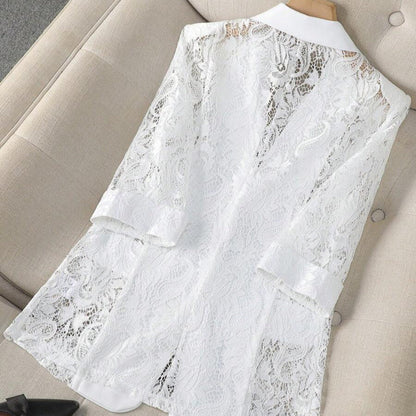 Fashionable Lace-Panel Blazer For Women