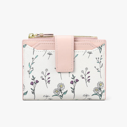 Womens Multifunctional Floral Short Wallet