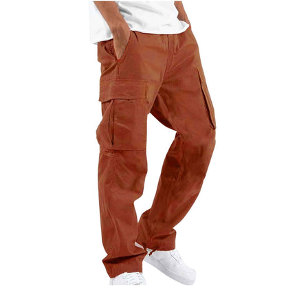 In Stock Amazon Summer New Men's Overalls European And American Independent Station Foreign Trade Drawstring Multi-pocket Casual Pants