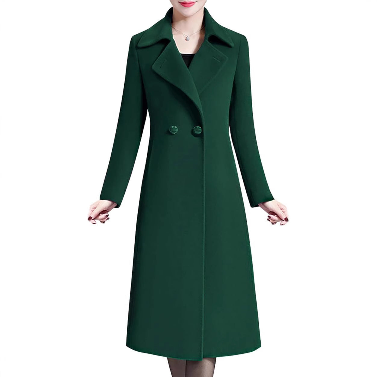 Winter Double-breasted Lapel Long Coat
