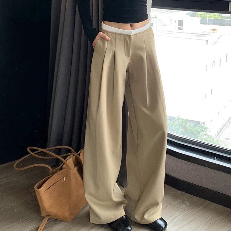 Seamed Waist Wide-leg Pants For Women