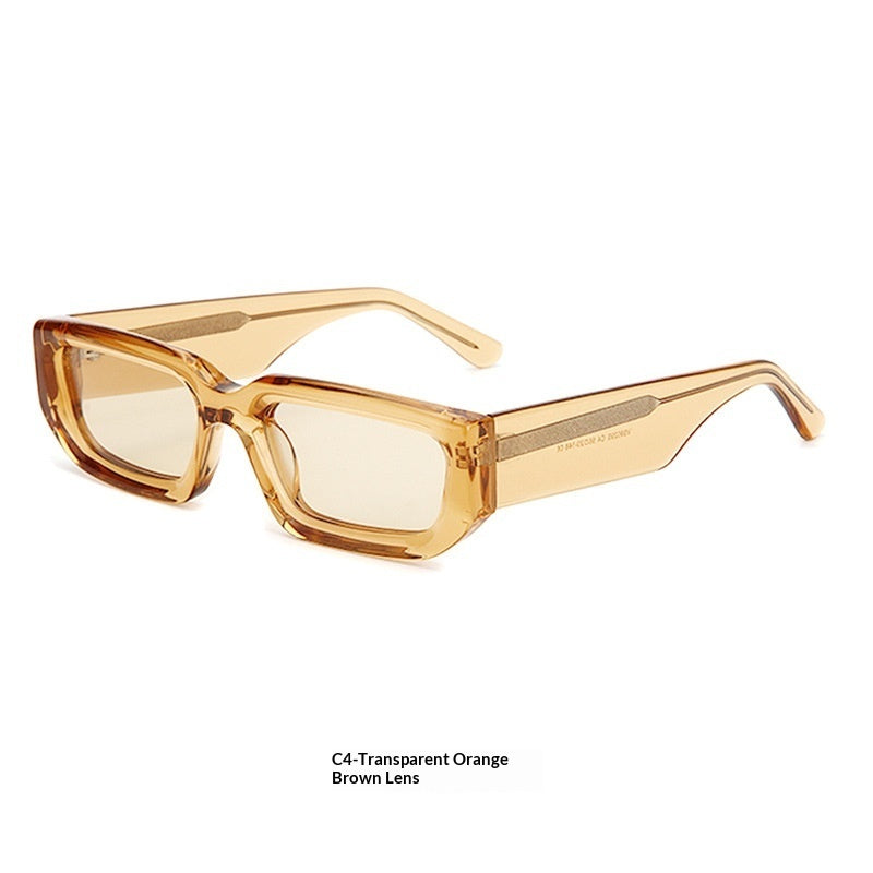 New Trendy European And American-style Sunglasses With A Square Frame And Wide Temple Arms
