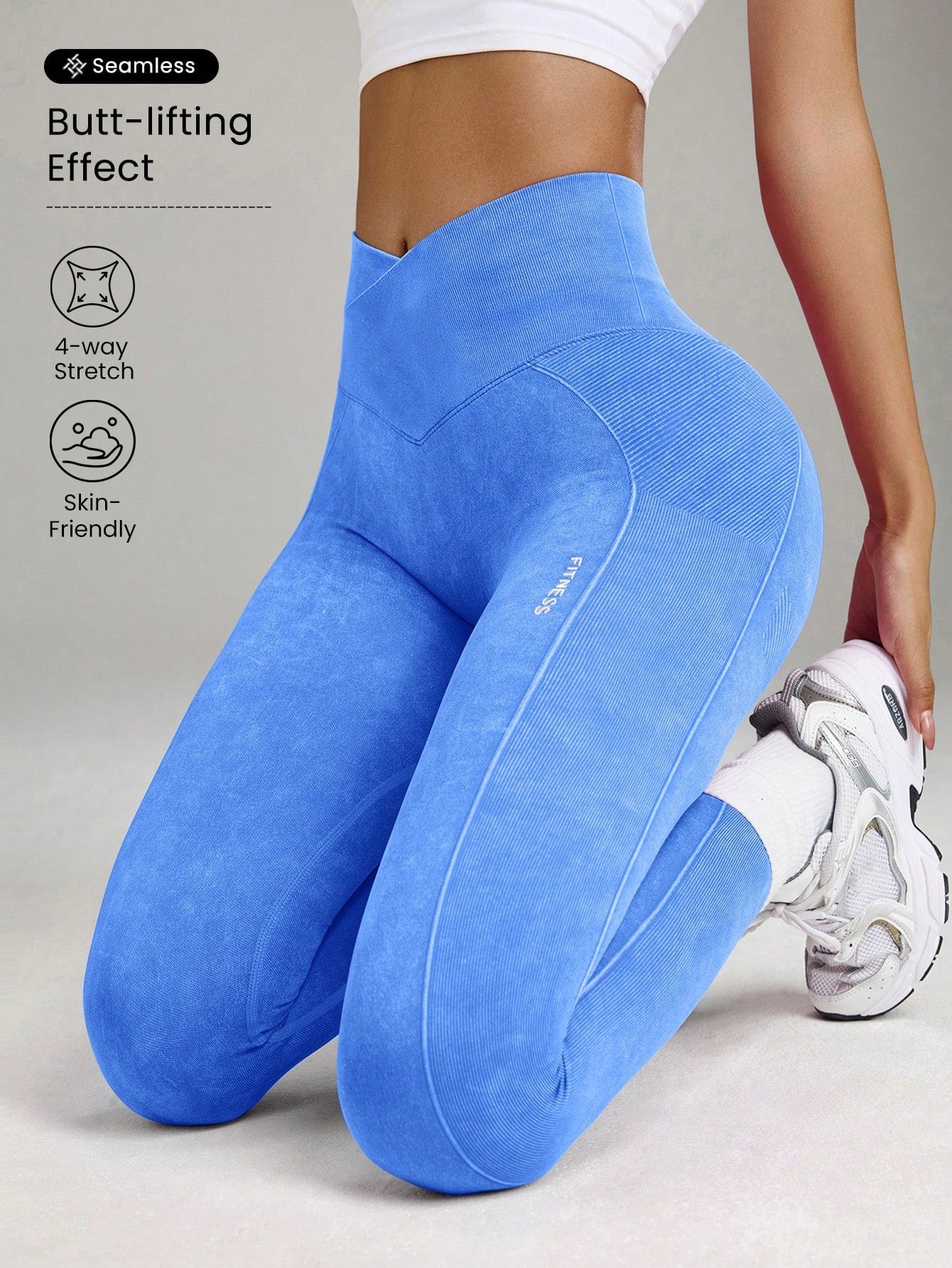 Seamless Sand-Washed High-Waisted Butt-Lifting Tight Yoga Pants