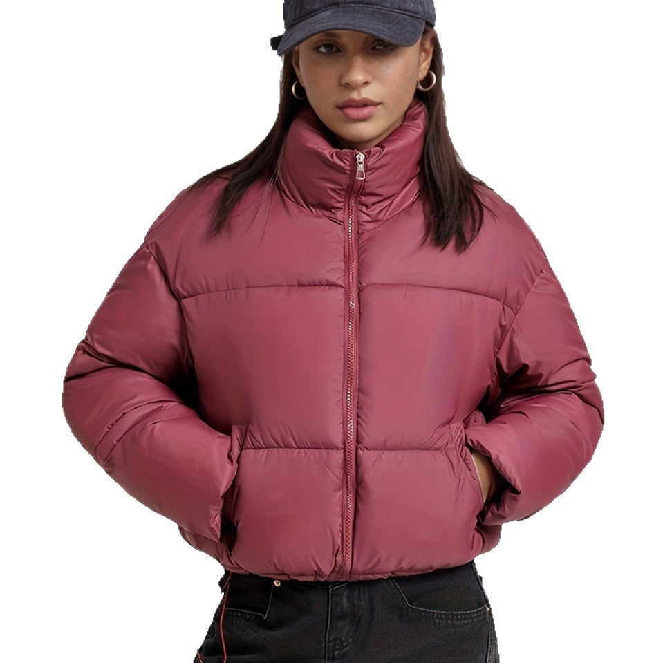 Stand-collar Puffer Cotton-padded Coat For Petite Figures