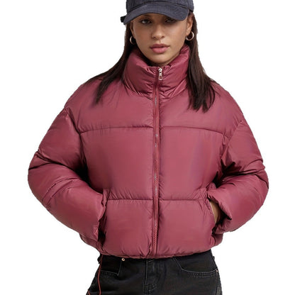 Stand-collar Puffer Cotton-padded Coat For Petite Figures
