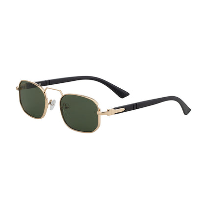 New European And American Fashion Square Frame Sunglasses For Men And Women, Metal Frames, Retro Trendy Narrow Frame Sun Protection Sunglasses, Cross-Border