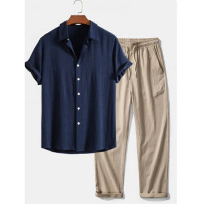 Loose Short Sleeve Shirt Trousers Suit Men
