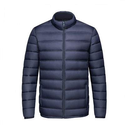 Mens Warm StandUp Collar Zippered CottonPadded Jacket