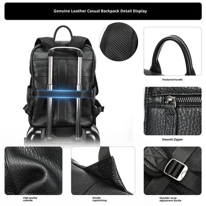 Top Layer Cowhide Backpack Leisure