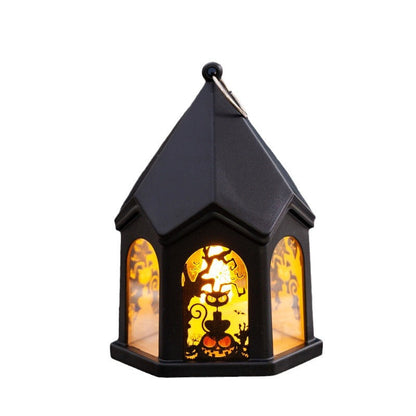 Halloween Pumpkin Lantern Children's Portable Halloween Castle Wind Lantern Ornaments Halloween Decoration Pendant Props