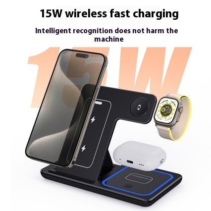 15W 3 In 1 Fast Wireless Charger Stand