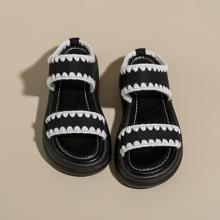 Women's French Style Sandals For Dresses Spring Outdoor New Fashion Versatile Soft Sole Non Slip Comfy Beach Slides