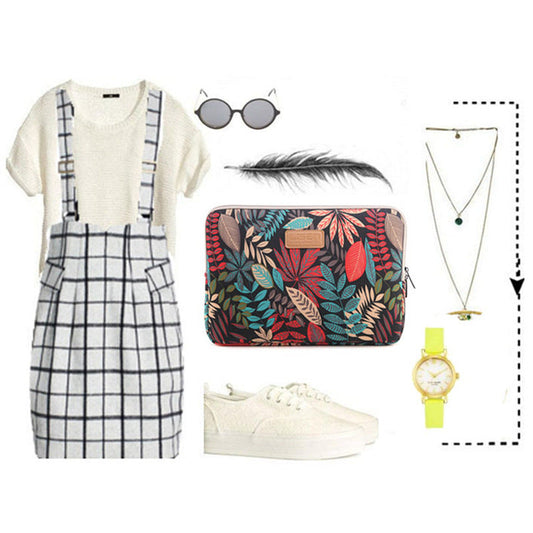 LISEN Colorful Leaf Notebook Sleeve Bag 15.6 Inch Computer Bag