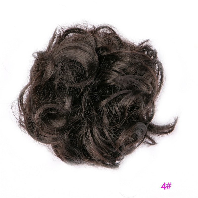 Fluffy Drawstring Curly Hair Bun Hair Set