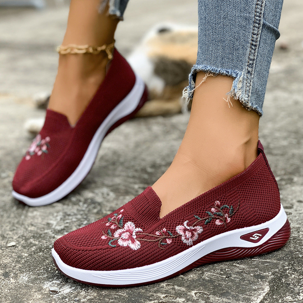Womens Summer Mesh Shoes With Flat Soles Breathable And Non-Slip