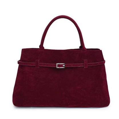 Hot Sale Decorative Design Solid Faux Suede Handbag Large Capacity Casual Tote Bags For Women Tote Design Portable Shoulder Bag