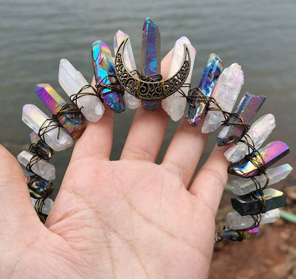 Natural Crystal Electroplating Frosted Crystal Witch Headband