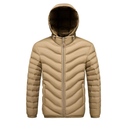 Mens Fleece-lined Cotton-padded Coat