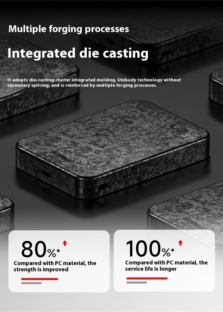 15W Magnetic Power Bank Wireless Carbon Fiber Magsafe Mobile Power Supply