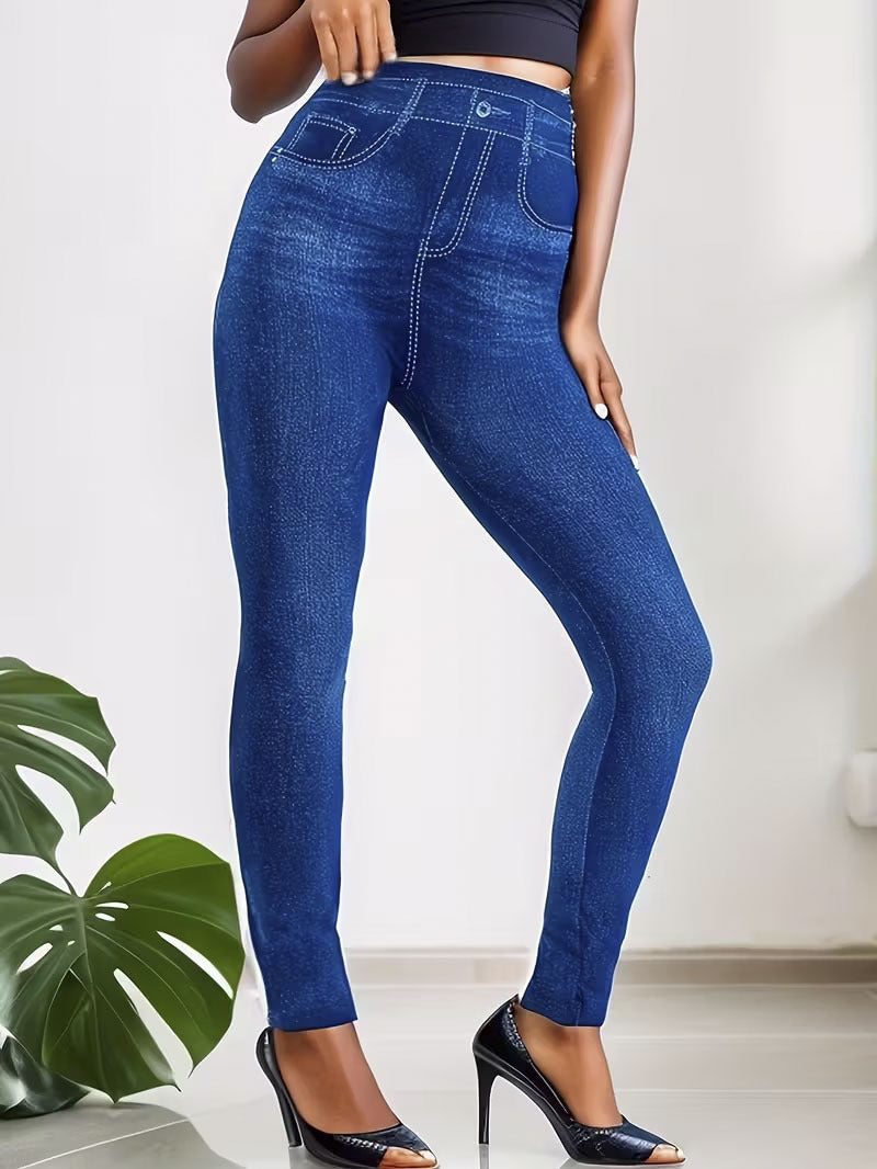 High-waisted Yoga Pants With Double-ring Gold-stamped Print