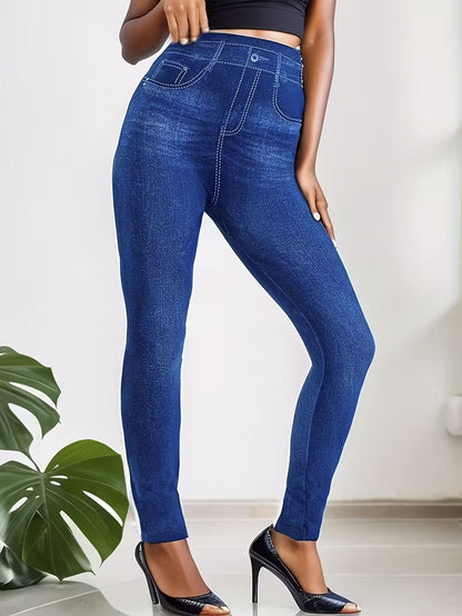 High-waisted Yoga Pants With Double-ring Gold-stamped Print