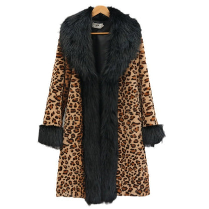 Womens Coat With A Large Fur Collar Warm Trench Coat Loose Fit