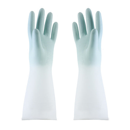 Dishwashing Gloves In Translucent White Made From Cleaning-grade Rubber With A Non-slip Design
