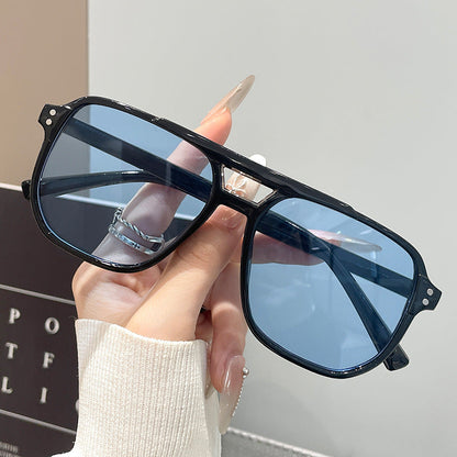 Square Double-bridge Fashionable Sunglasses