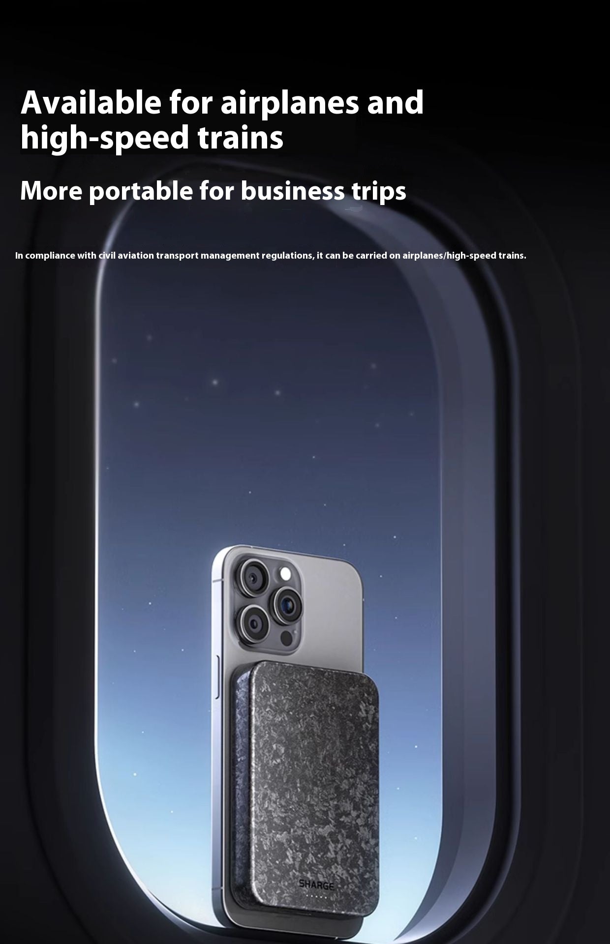 15W Magnetic Power Bank Wireless Carbon Fiber Magsafe Mobile Power Supply