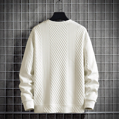 Mens Loose-Fit Casual Crew-Neck Pullover Bottoming Shirt