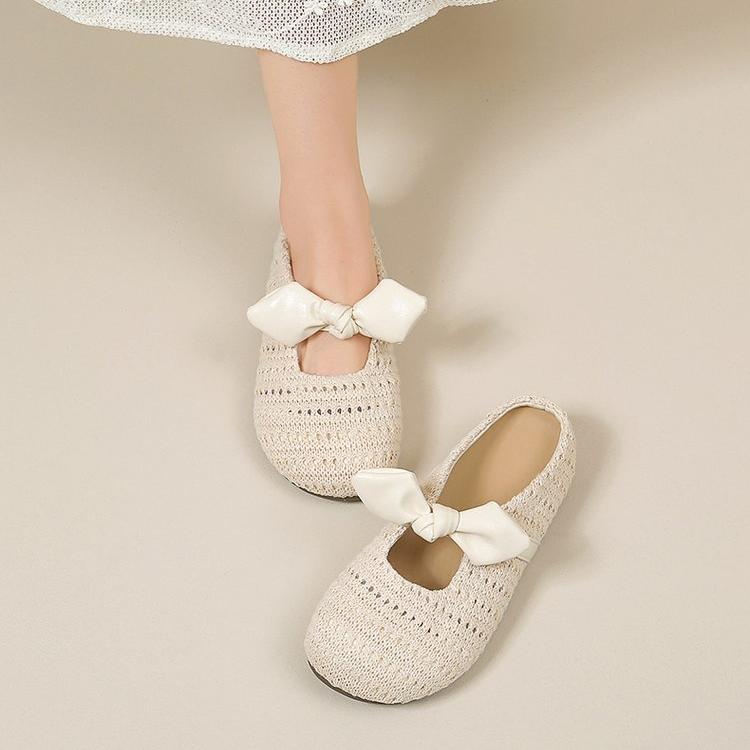 French Woven Hollow Toe Slippers For Women, Versatile Flat Soft Sole, Half Drag Fishing Net Shoes
