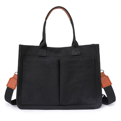New Large Capacity Canvas Tote Bags For Women Work Commuting Carrying Bag College Style Student Outfit Book Shoulder Shopper Bag