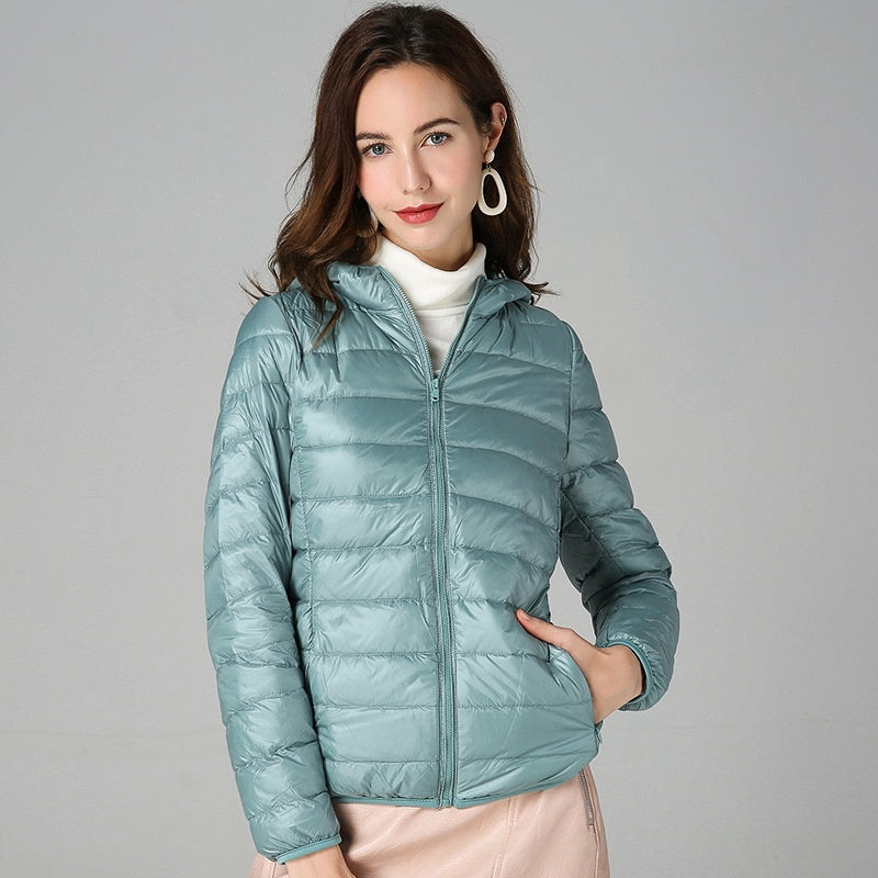 Slim-fit White Duck Down Fashion Coat