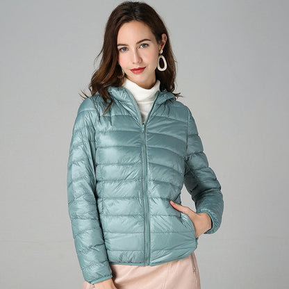 Slim-fit White Duck Down Fashion Coat