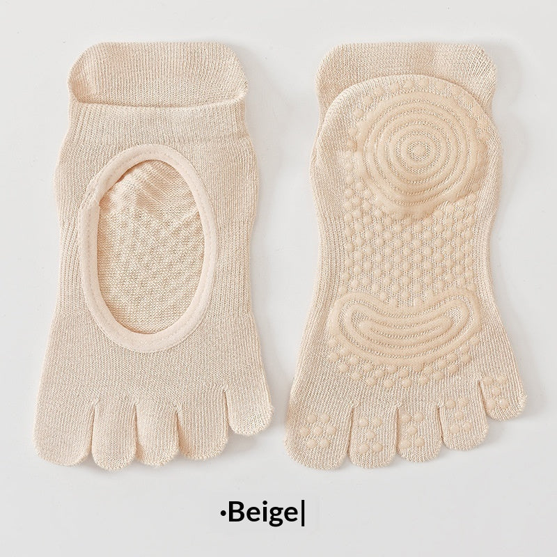 SpringSummer Womens Toe Yoga Socks With Cutout Heels And Backless Design