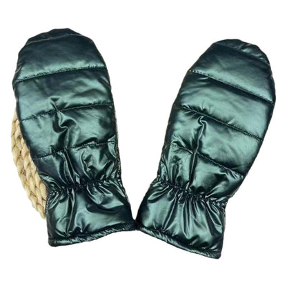 Thickened Womens Down And Cotton Thermal Gloves