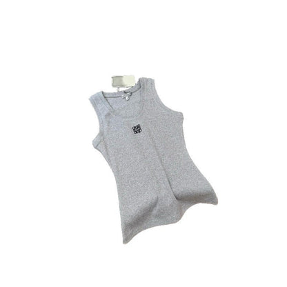 Heart-embroidered Sleeveless High-end Vest