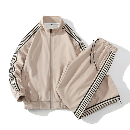 Trendy Straight Striped Sports Suit For Men
