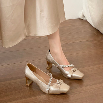 Women Elegant Bridal Rhinestone Strap Pumps Matching Daily