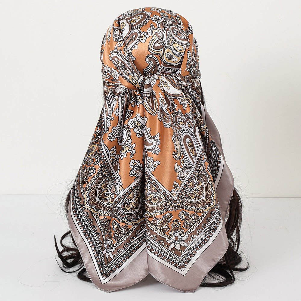 Classic Satin Womens Shawl Headscarf And Scarf