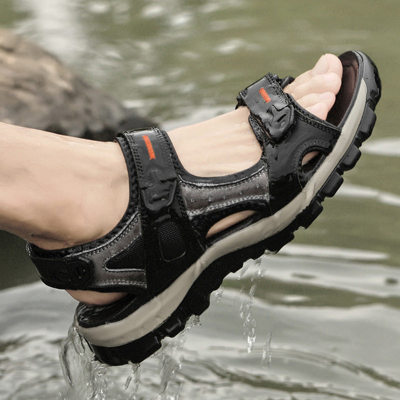 Summer Outdoor Sandals With Velcro Straps