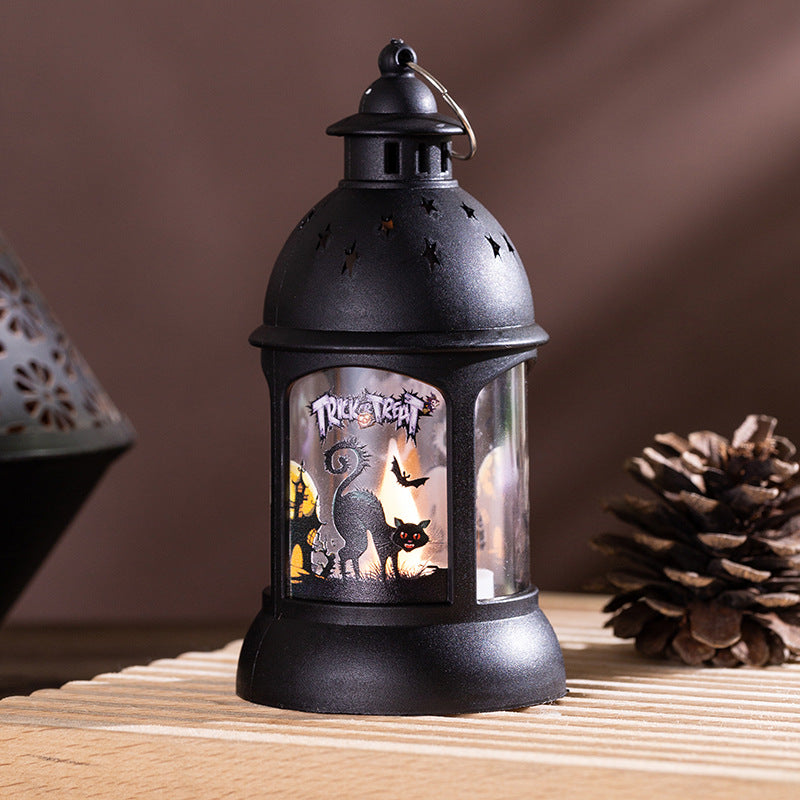 Halloween Decoration Pumpkin Lamp Portable Halloween Castle Wind Lamp Halloween Pendant Party Decoration Props