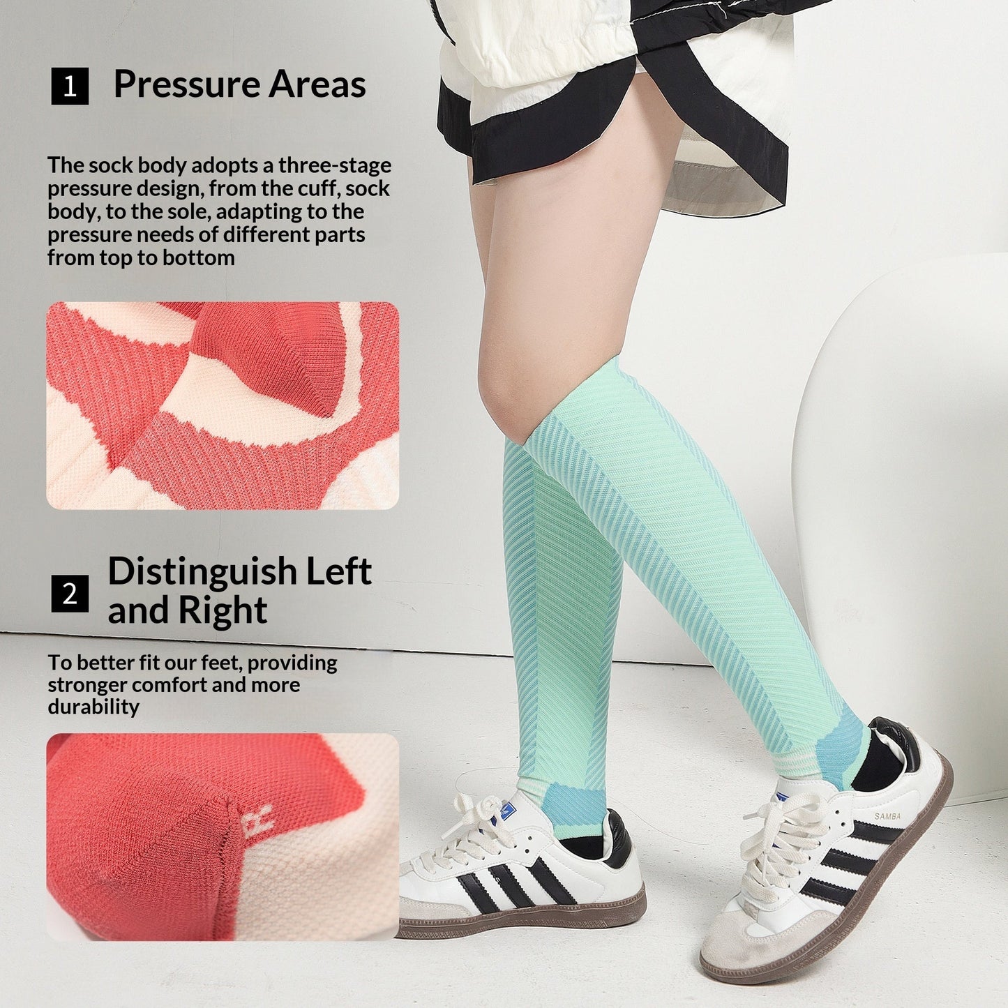 Womens Summer Sports Long Stretch Socks