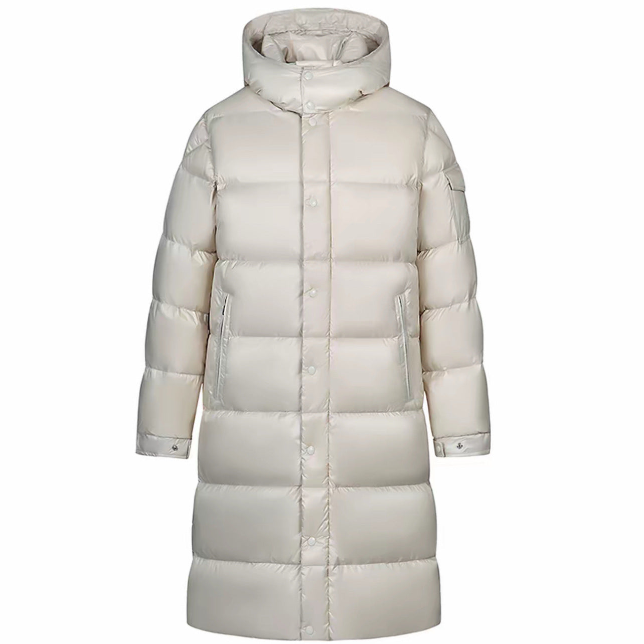Long Hooded Padded Over-the-knee Cotton Coat