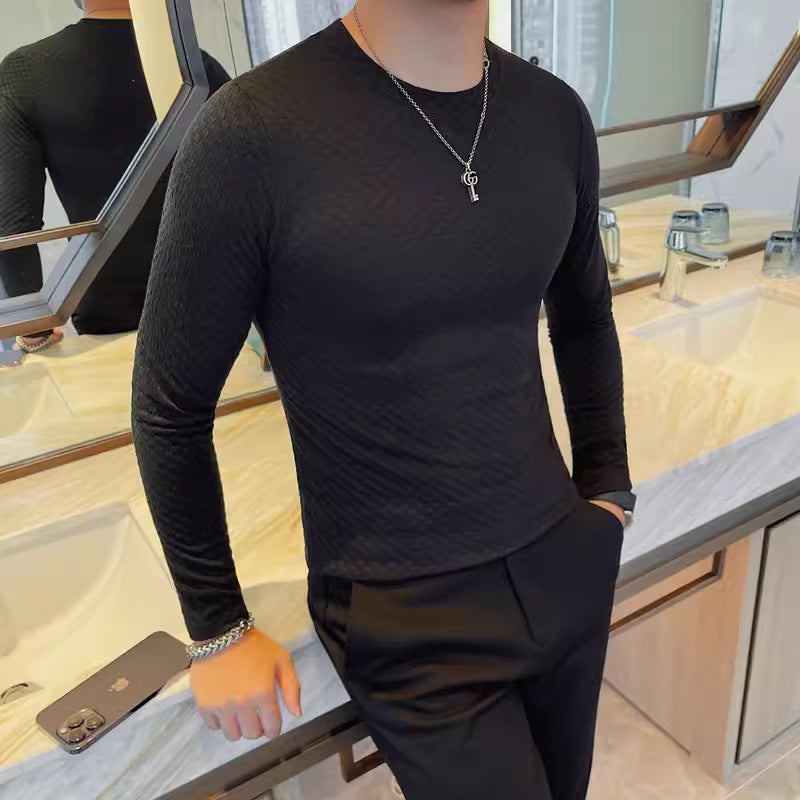 Round-neck Long-sleeve Slim-fit Bottoming Shirt