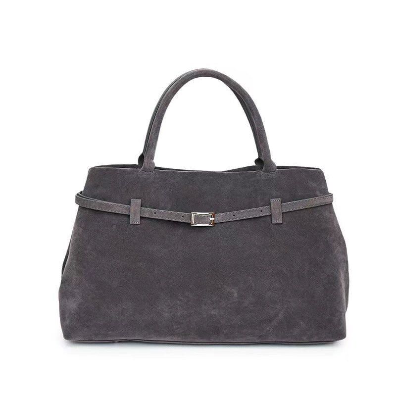 Hot Sale Decorative Design Solid Faux Suede Handbag Large Capacity Casual Tote Bags For Women Tote Design Portable Shoulder Bag