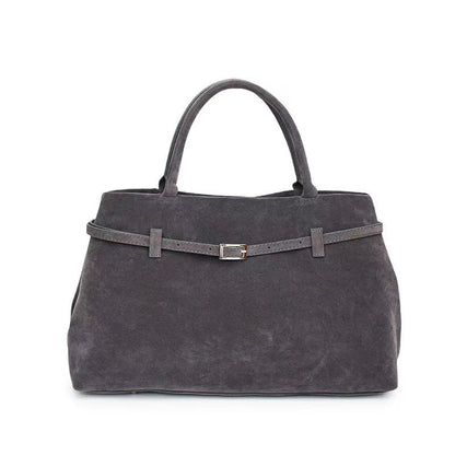 Hot Sale Decorative Design Solid Faux Suede Handbag Large Capacity Casual Tote Bags For Women Tote Design Portable Shoulder Bag