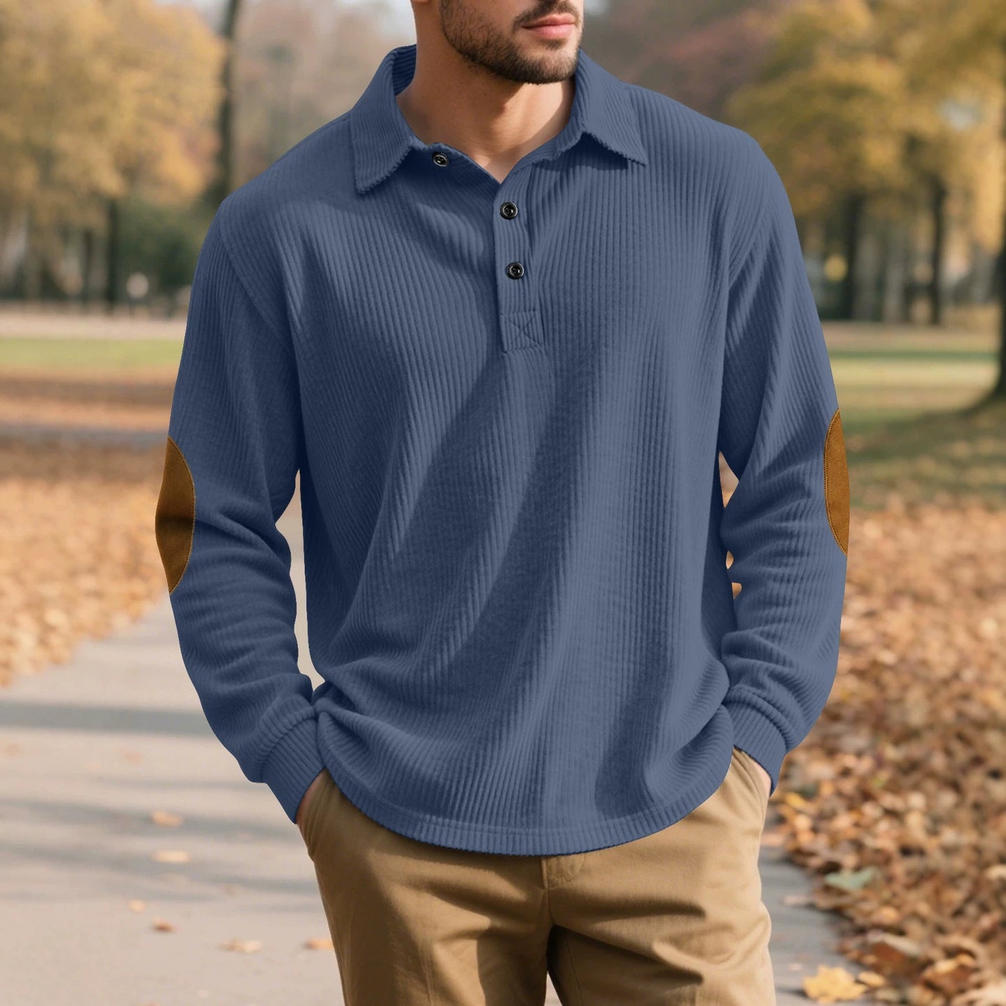 Cross-border Foreign Trade Jacquard Sweatshirt, New Amazon Spring & Autumn Men's Loose Pullover With European & American Style Collar And Elbow Pads