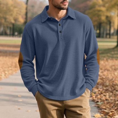 Cross-border Foreign Trade Jacquard Sweatshirt, New Amazon Spring & Autumn Men's Loose Pullover With European & American Style Collar And Elbow Pads
